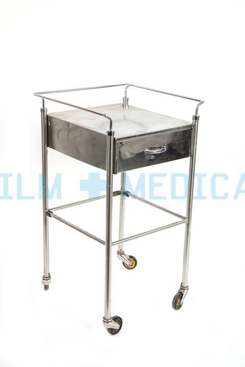 Trolley with Drawer and Rail Stainless Steel